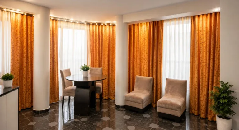 Una sala con dos sillas y una mesa